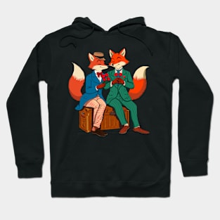Dapper Foxes in Love Hoodie